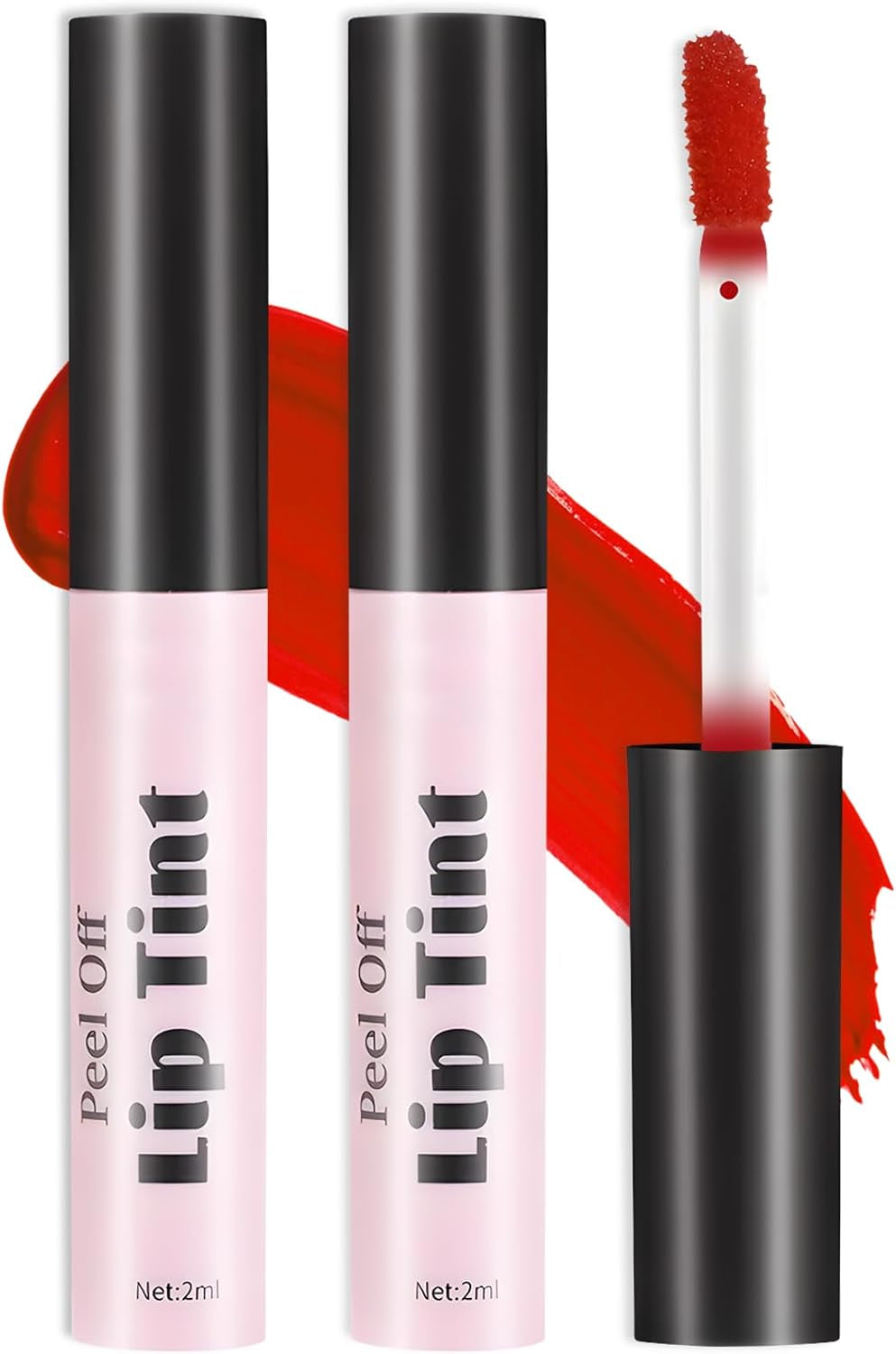 Dual-Color Peel-Off Lip Stain - Long-Lasting Matte Lip Tint with Waterproof Formula (01+02)