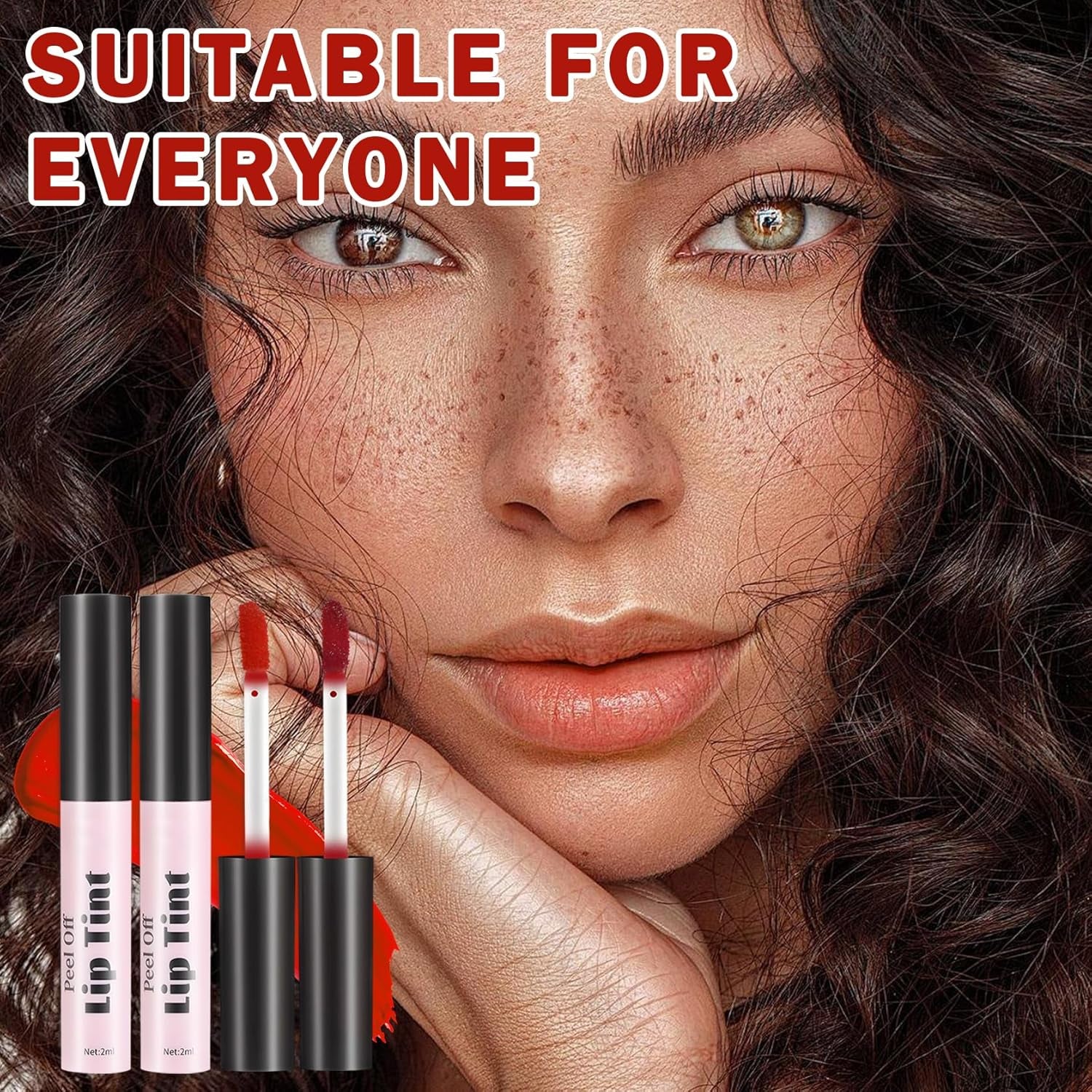 Dual-Color Peel-Off Lip Stain - Long-Lasting Matte Lip Tint with Waterproof Formula (01+02)